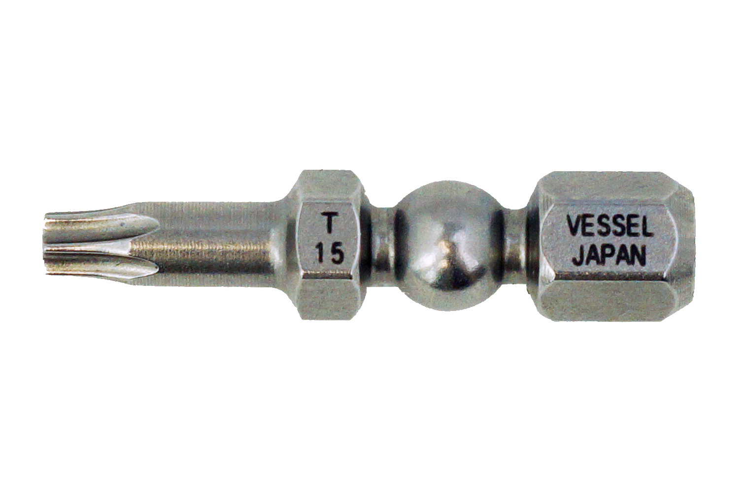 Vessel Hexagon Screwdriver Bit, 30 mm Tip, 1/4 in Drive, Hex Drive, 30 mm Overall