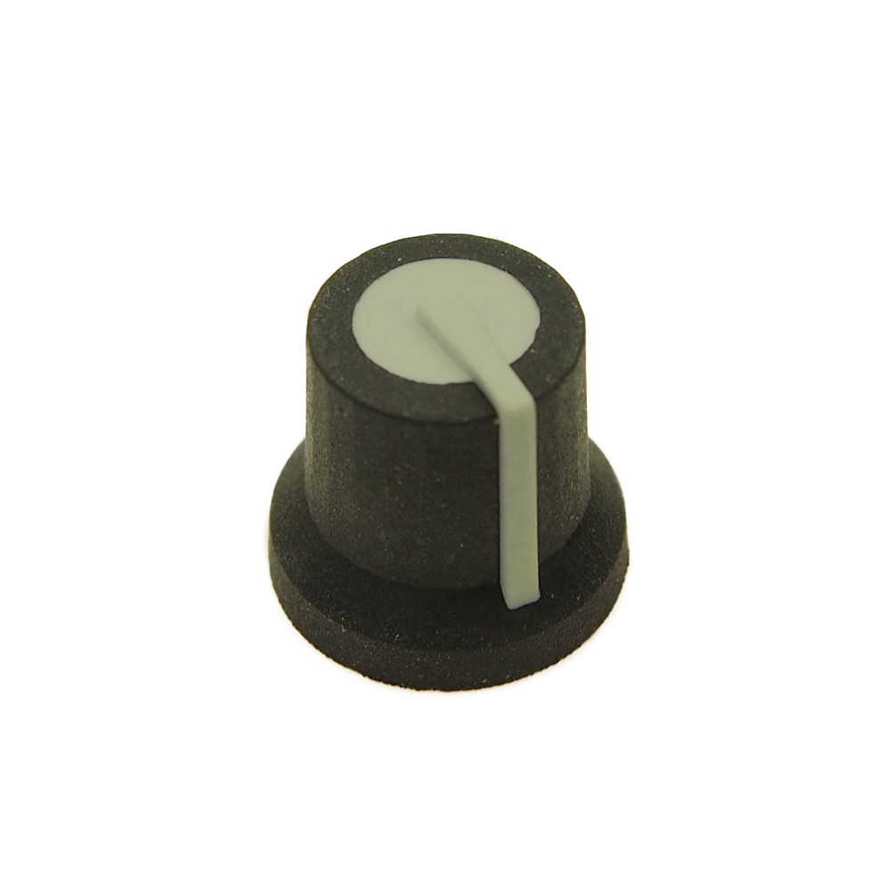 RS PRO 16.2mm Black Potentiometer Knob for 6mm Shaft Splined