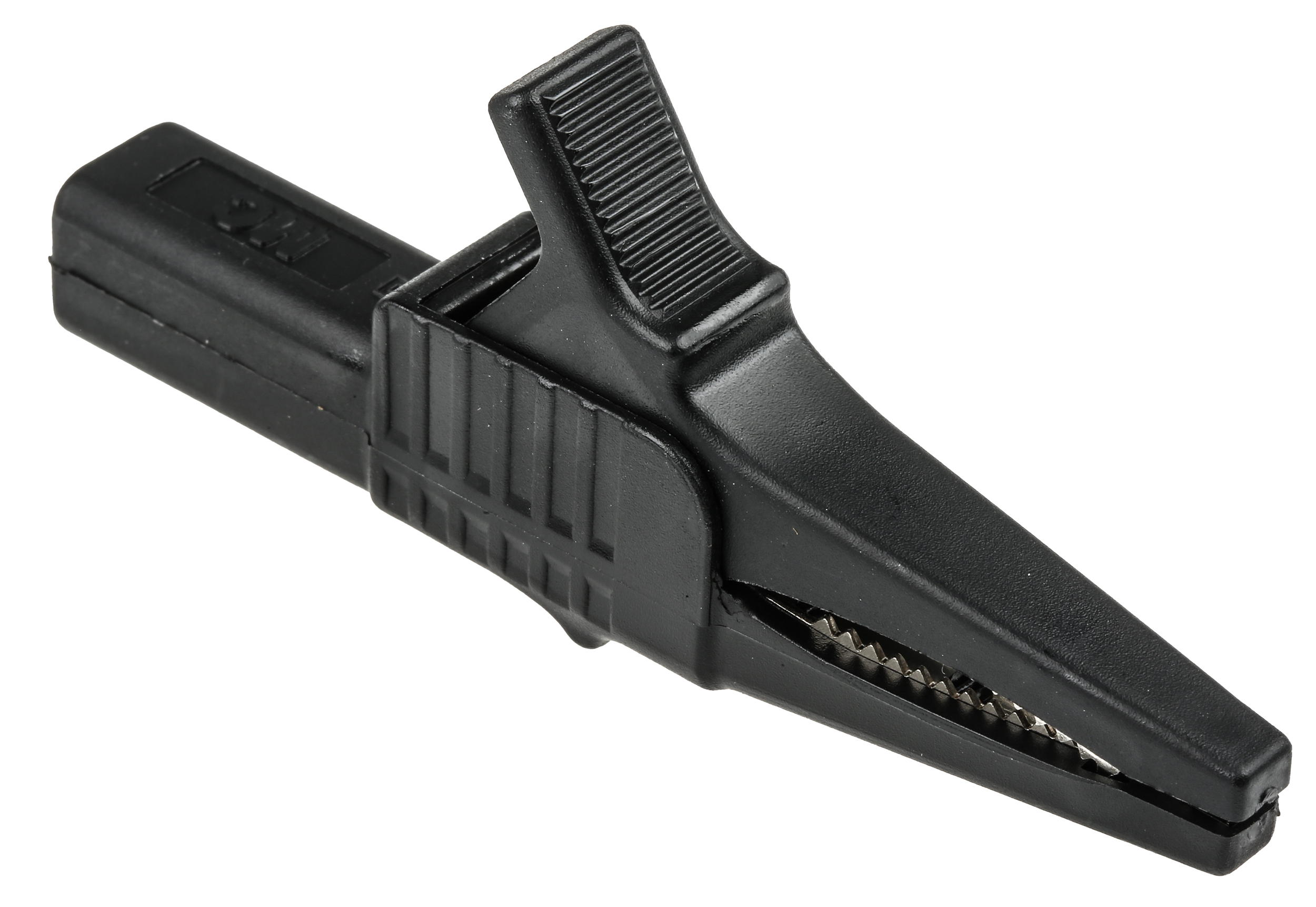 Staubli Crocodile Clip 4 mm Connection, Brass Contact, 32A, Black