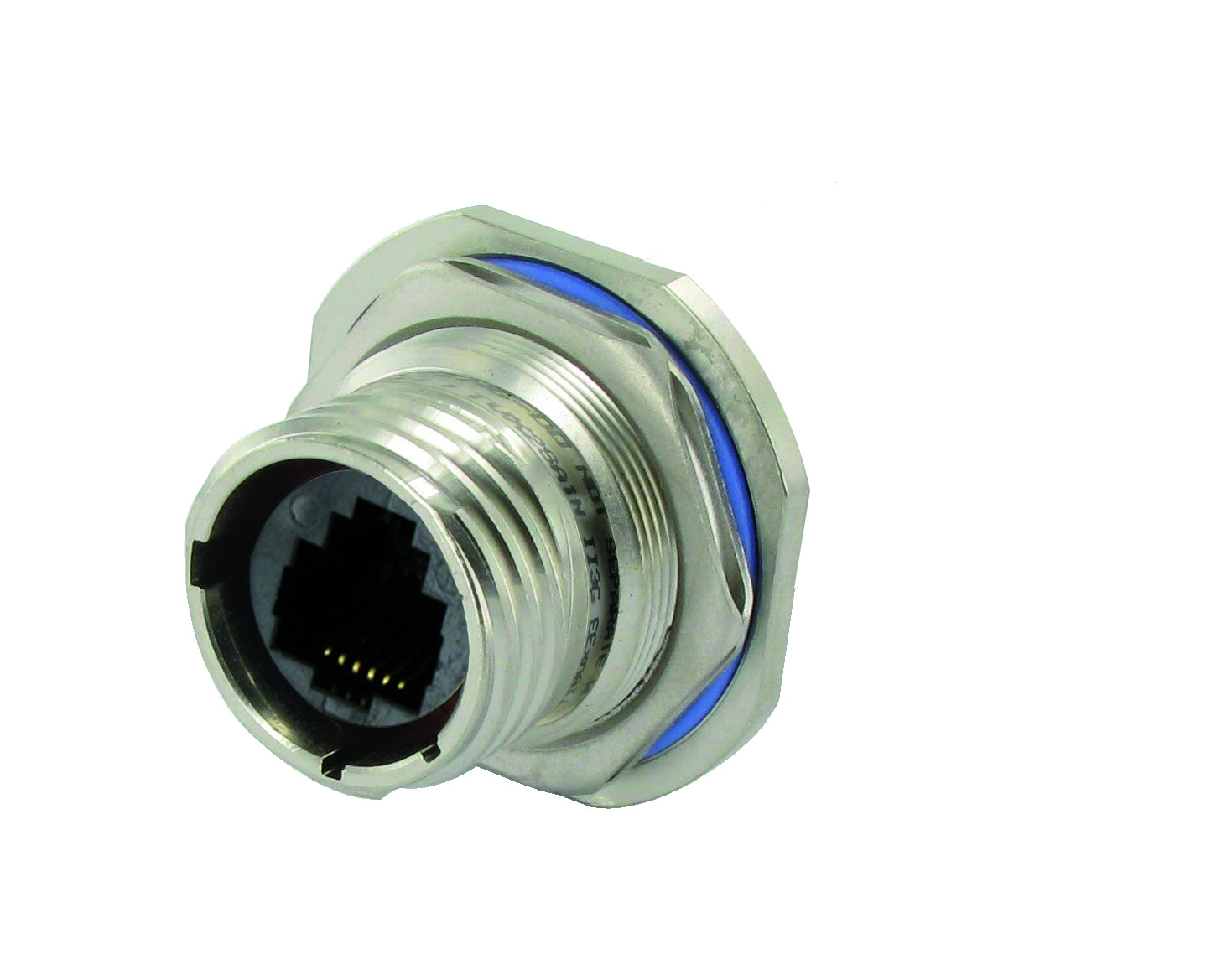 Amphenol Socapex RJF TV6 Series Receptacle Ethernet Connector, Jam Nut, Cat6 Straight 1 Port 8 -Way