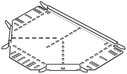 Legrand Medium Duty Equal Tee Pre-Galvanised Steel Cable Tray Accessory, 150 mm Width, 25mm Depth