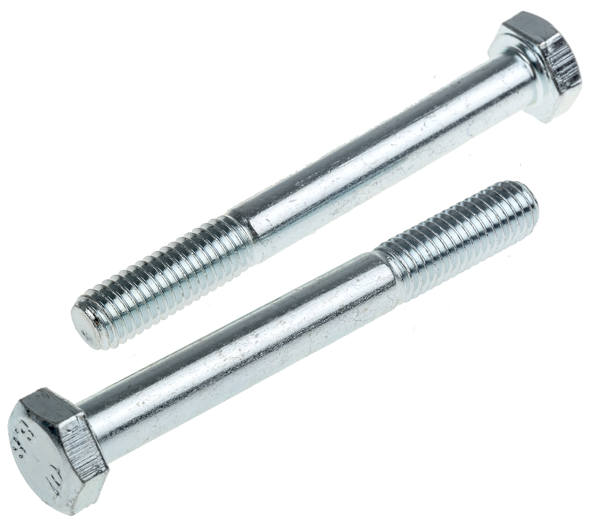 RS PRO Bright Zinc Plated Steel, Hex Bolt, M8 x 70mm