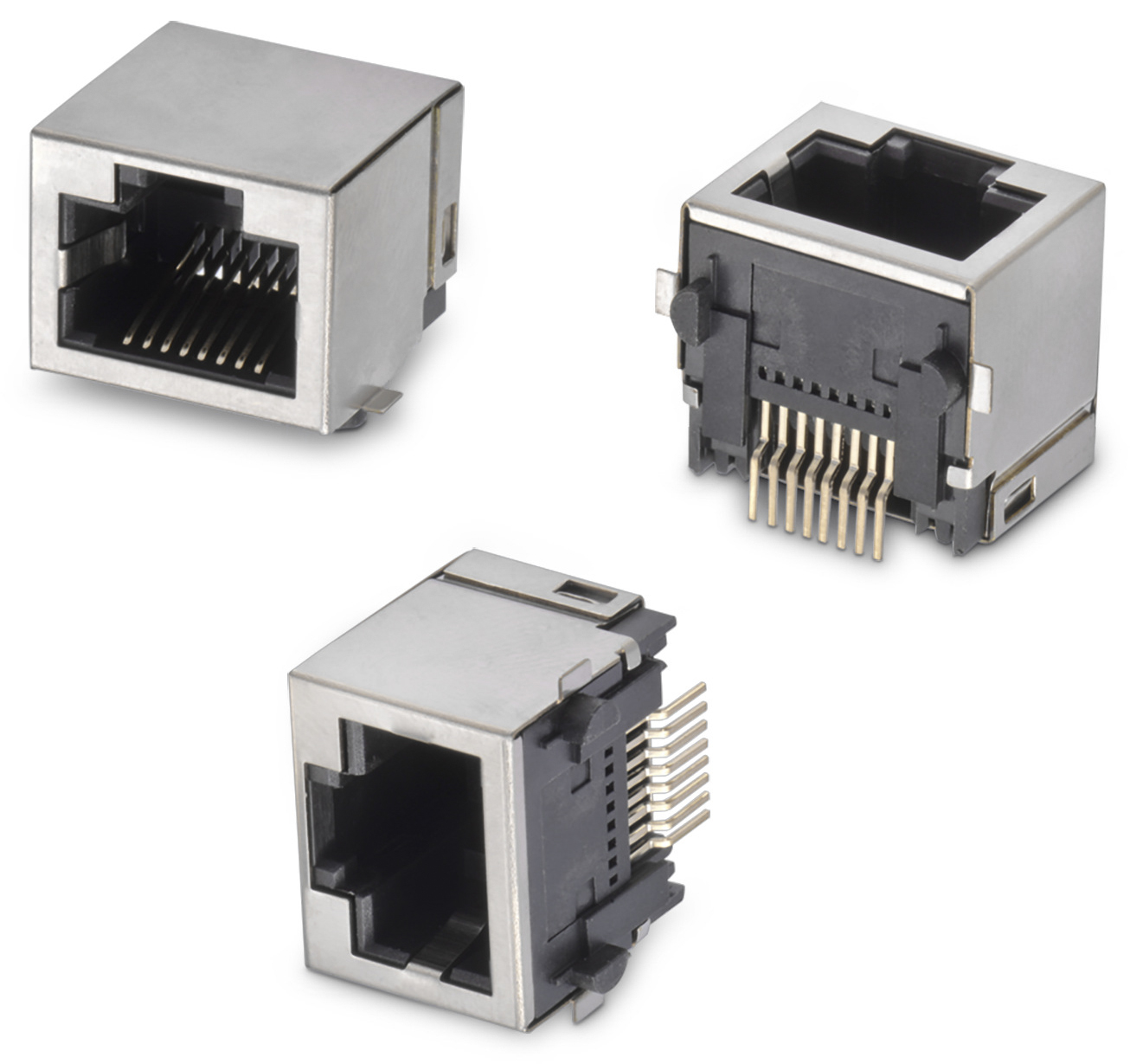 Wurth Elektronik WR-MJ Series Female RJ45 Connector, Surface Mount, Nickel Plated Brass Shield Horizontal 1 Port 8 -Way
