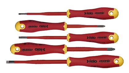 Felo Phillips; Pozidriv Insulated Screwdriver Set, 5-Piece
