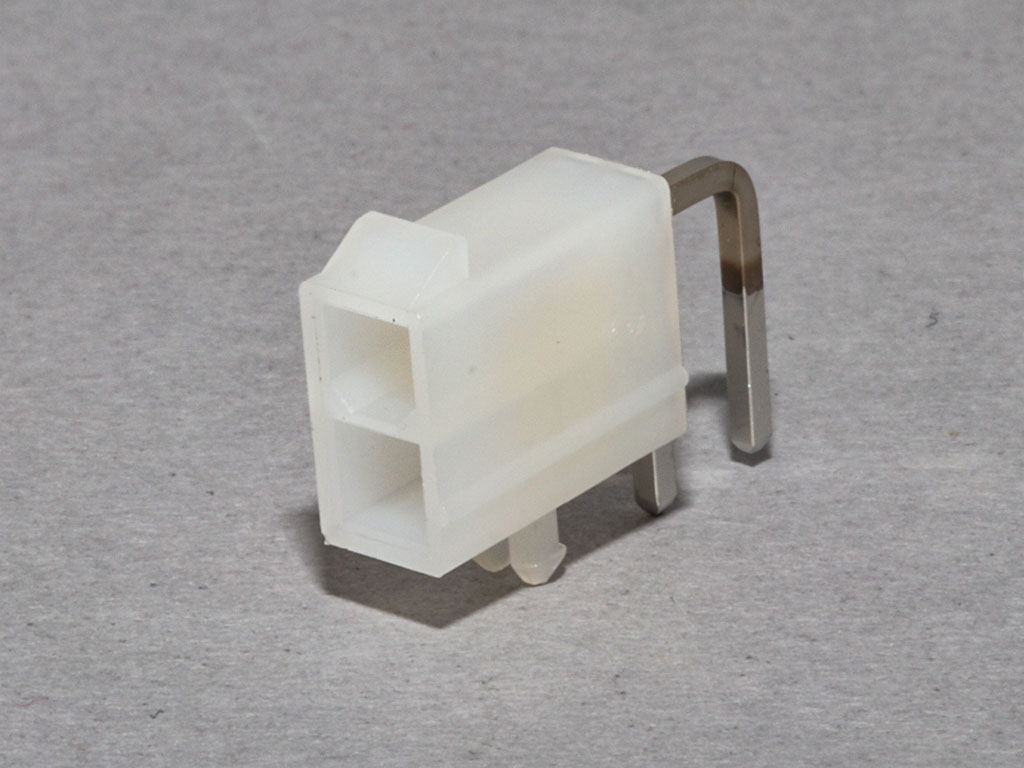 Molex Mini-Fit Jr Series Right Angle Through Hole PCB Header, 2 Contact(s), 4.2 mm Pitch, 2 Row, Shrouded