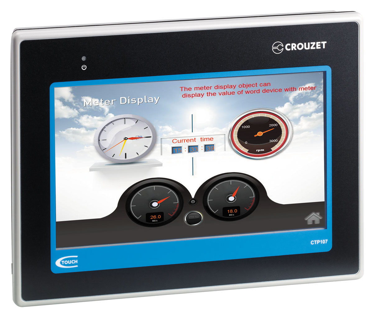 Crouzet em4, Millenium 3 Touch Screen HMI - 7 in, TFT LCD Display, 800 x 480