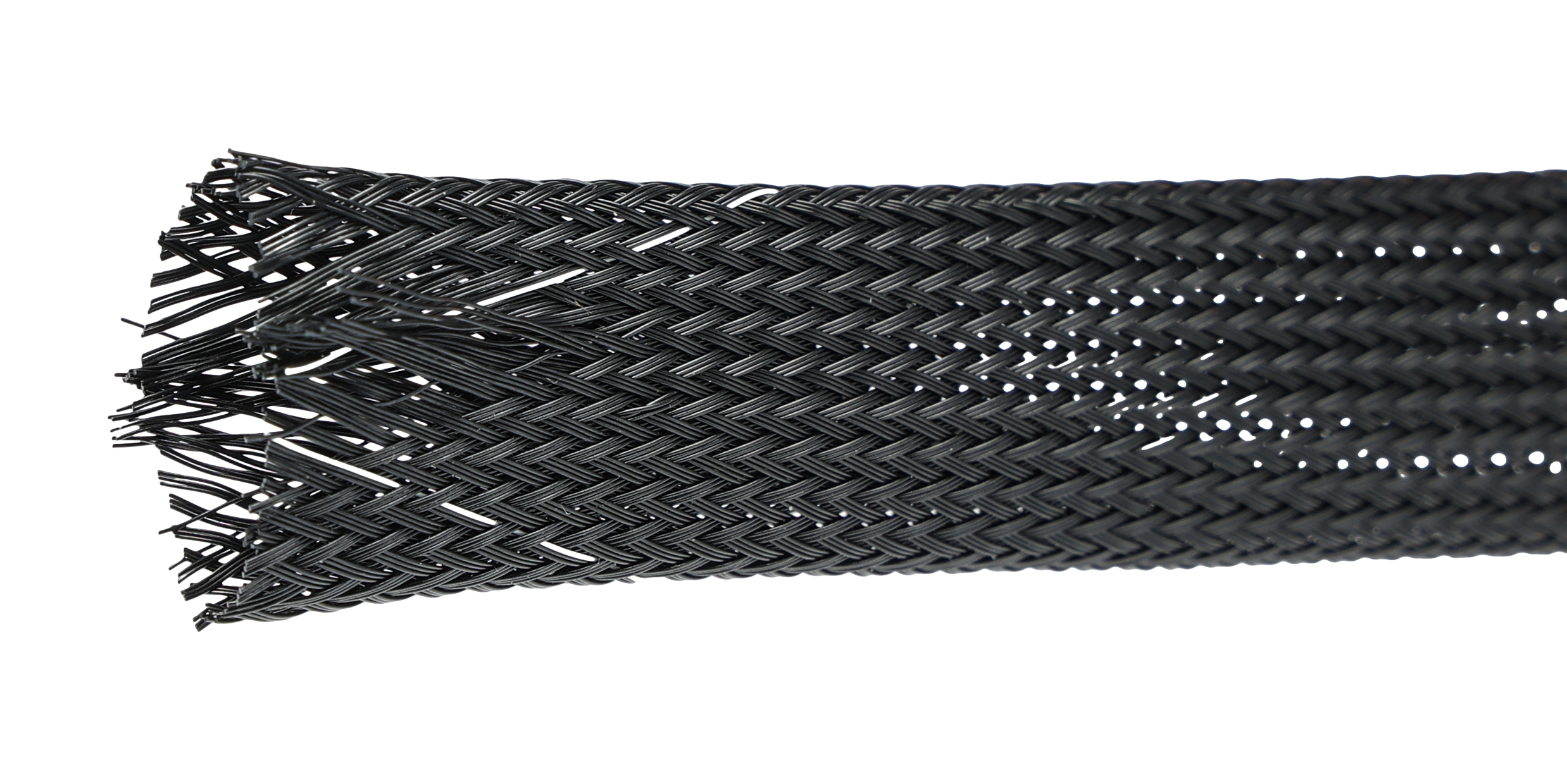 Alpha Wire Expandable Braided PET Black Cable Sleeve, 0.75in Diameter, 100ft Length, FIT Wire Management Series