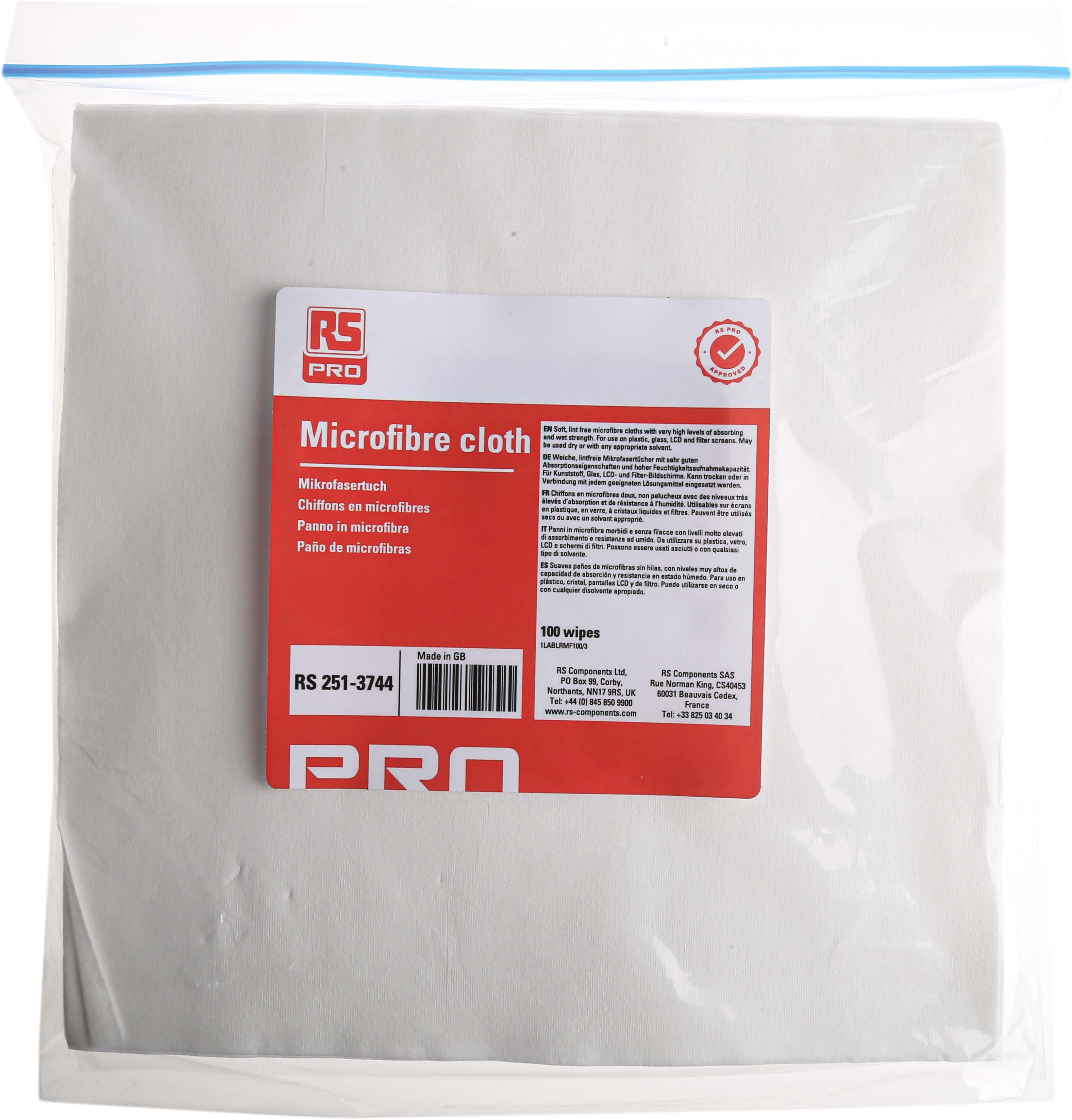 RS PRO White Cloths for General Cleaning, Dry Use, Bag of 100, 150 x 355mm, Single Use