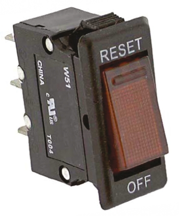 TE Connectivity Thermal Circuit Breaker - W51  Single Pole 250V ac Voltage Rating, 10A Current Rating