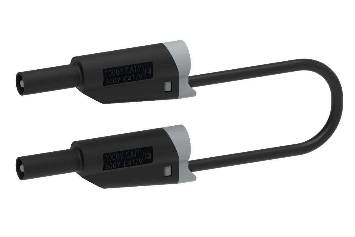 Electro PJP Test lead, 36A, 1kV, Black, 50cm Lead Length