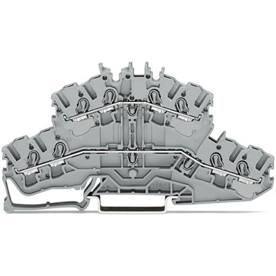 WAGO 2002-2401 TOPJOB S Series Grey, 2.5mm², 2-Level, Push-In Cage Clamp Termination, ATEX, EAC Ex, IECEx
