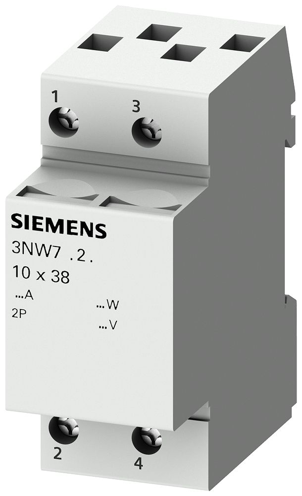 Siemens 20A Rail Mount Fuse Holder for 8 x 32mm Fuse, 2P, 400V