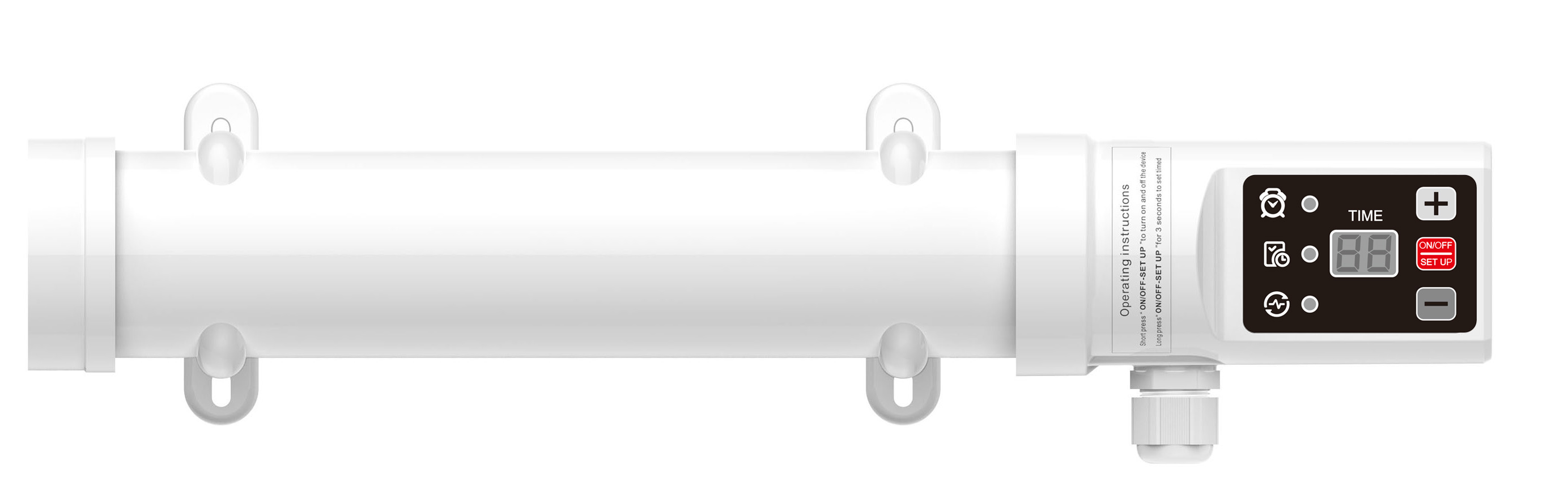 RS PRO 45W Tubular Heater, Wall Mounted, Unterminated Mains Lead