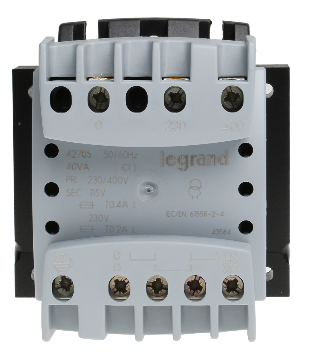 Legrand 40VA DIN Rail Transformer, 230 → 400V Primary, 115 → 230V Secondary