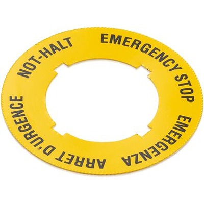 RAFI Labels for Use with Construction Machinery, Handheld Terminals, Industrial Robots, Emergency Stop, Not Halt,