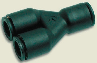 Legris LF3000 Series Y Tube-to-Tube Adaptor, Push In 8 mm to Push In 8 mm, Tube-to-Tube Connection Style