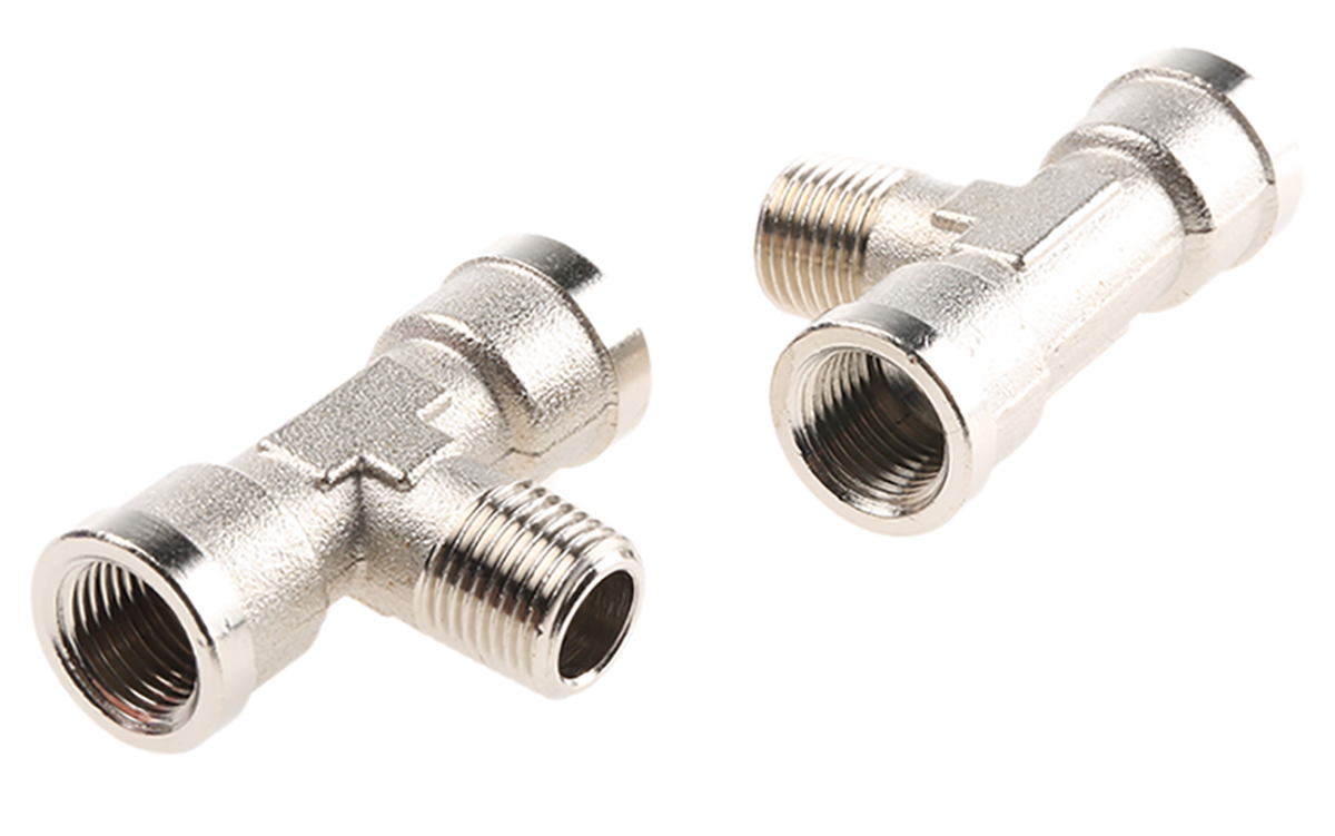 Legris 0916 Series Tee Threaded Adaptor, G 1/8 Female to G 1/8 Female