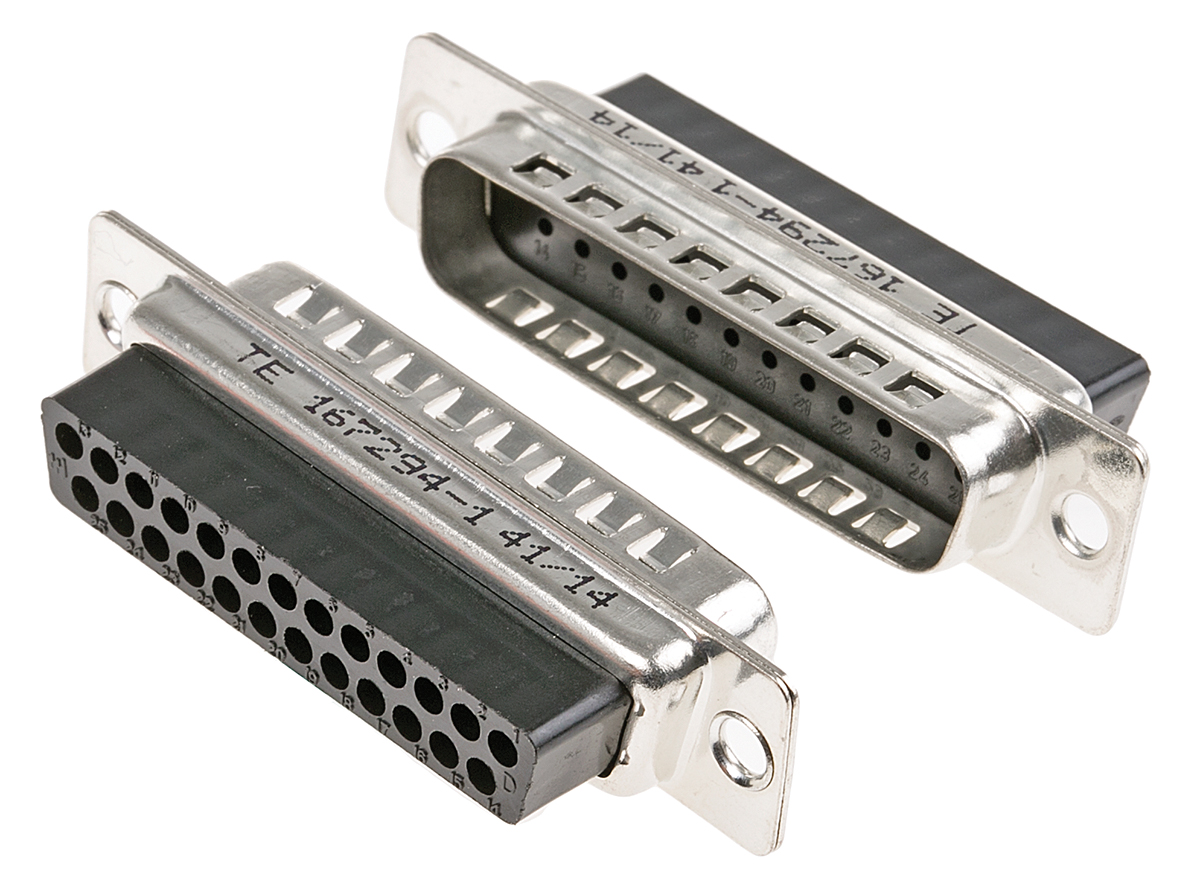 TE Connectivity Amplimite HDP-20 25 Way Cable Mount D-sub Connector Plug