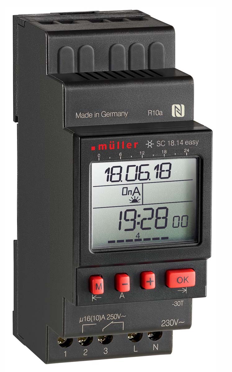 Muller Digital DIN Rail Time Switch 230 V ac, 1-Channel