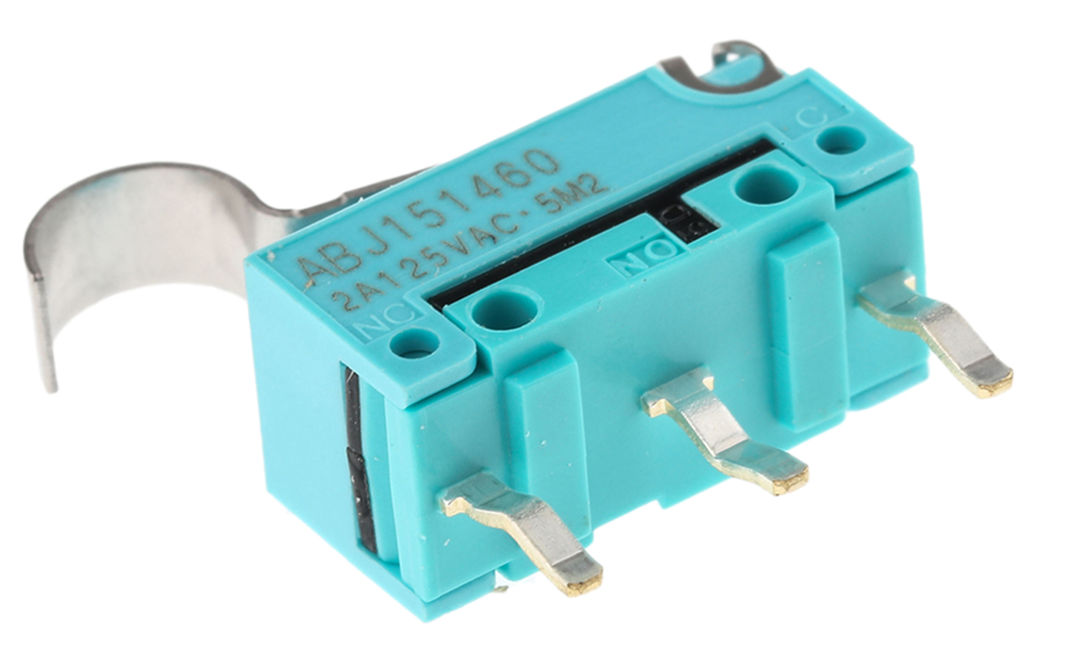 Panasonic Simulated Roller Lever Micro Switch, PCB Terminal, 2 A @ 30 V dc, SP-CO, IP50
