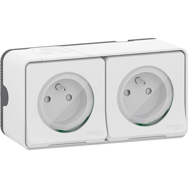 Schneider Electric Mureva Styl Black, White Plug Socket, 2P + E Poles, 16A, Indoor, Outdoor Use