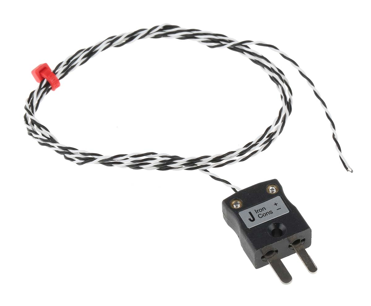 RS PRO Type J Thermocouple 1m Length, 1/0.2mm Diameter → +250°C