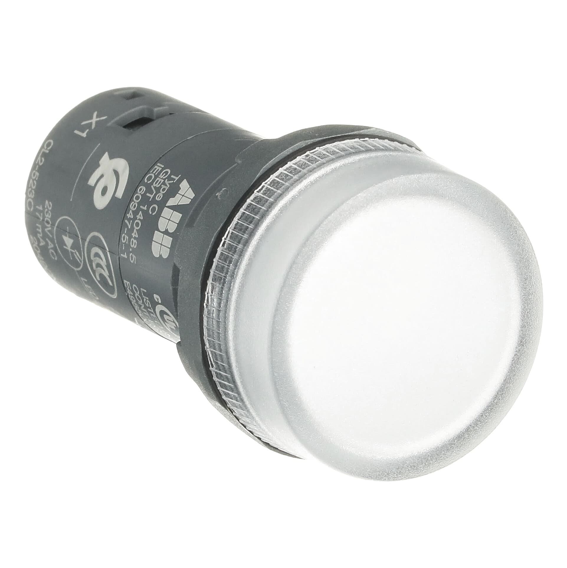 ABB, Panel Mount Clear LED Pilot Light, 22mm Cutout, Round, 230V ac