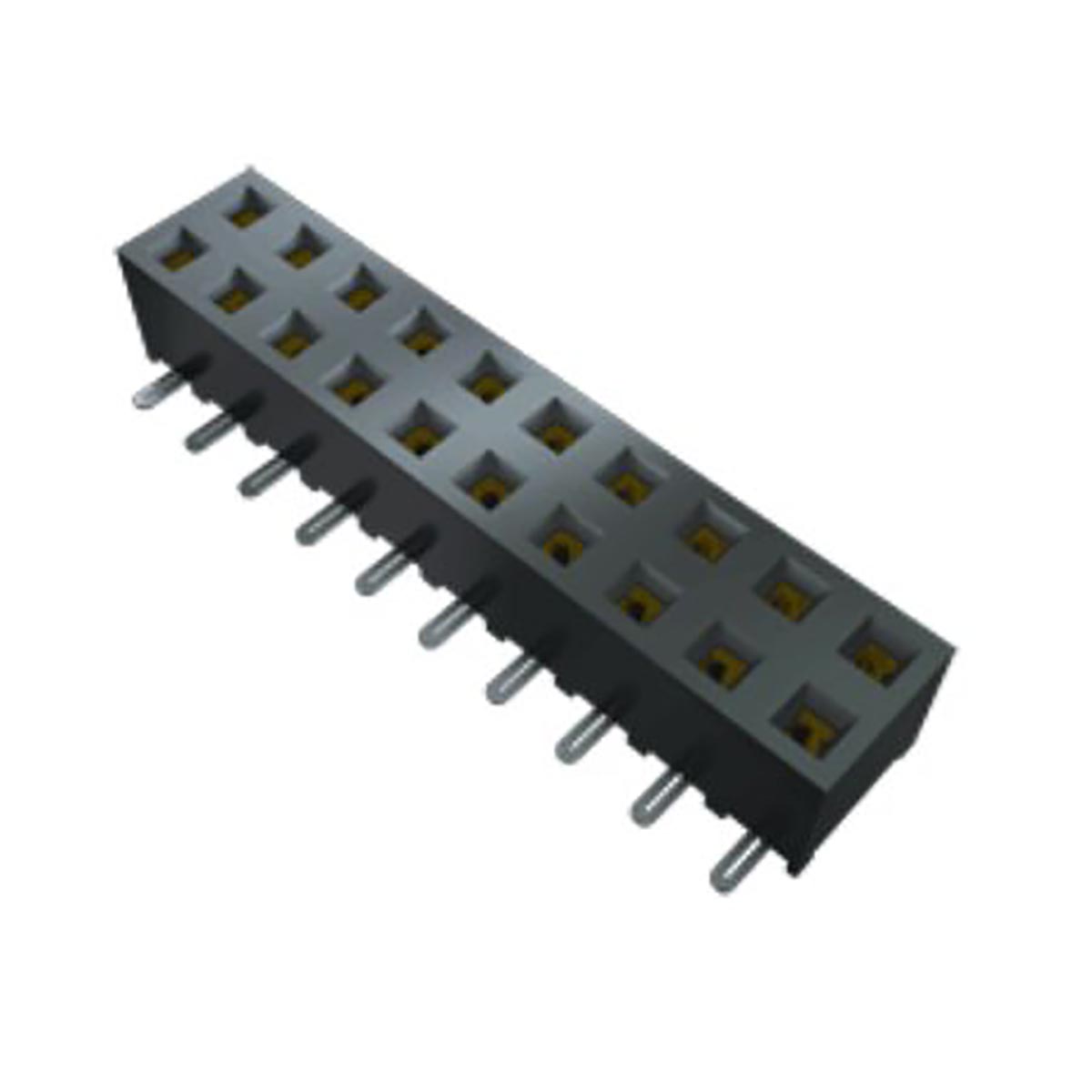 Samtec SMM Series Straight Surface Mount PCB Socket, 16-Contact, 2-Row, 2mm Pitch, Solder Termination