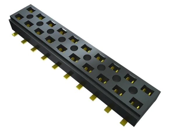 Samtec CLT Series Vertical Surface Mount PCB Socket, 10-Contact, 2-Row, 2mm Pitch, Through Hole Termination