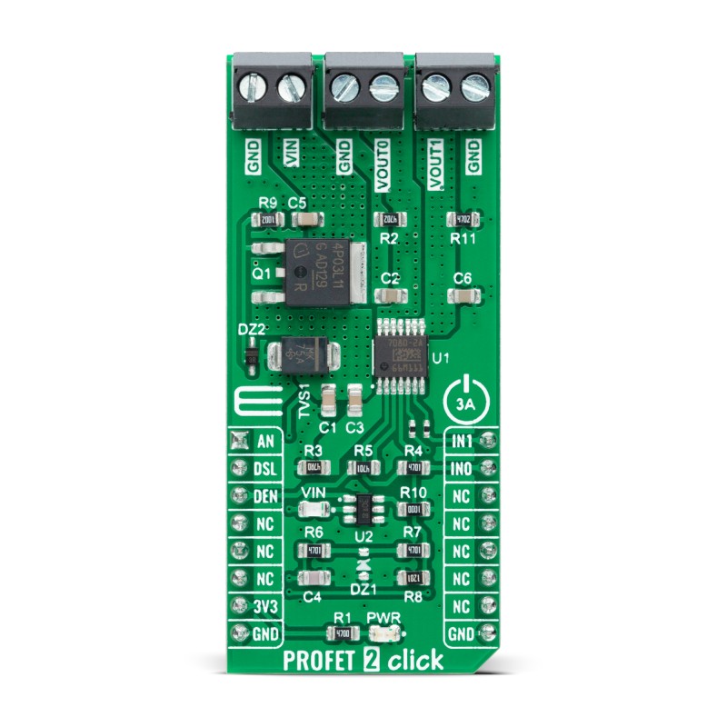 MikroElektronika PROFET 2 Click - 3A Intelligent Power Switch for BTS70802EPAXUMA1 for MikroBus