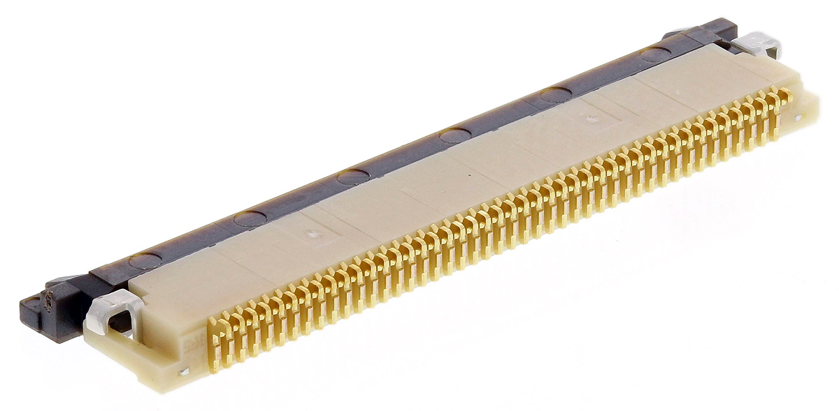 Hirose, FH12 0.5mm Pitch 45 Way Right Angle Female FPC Connector, ZIF Top Contact