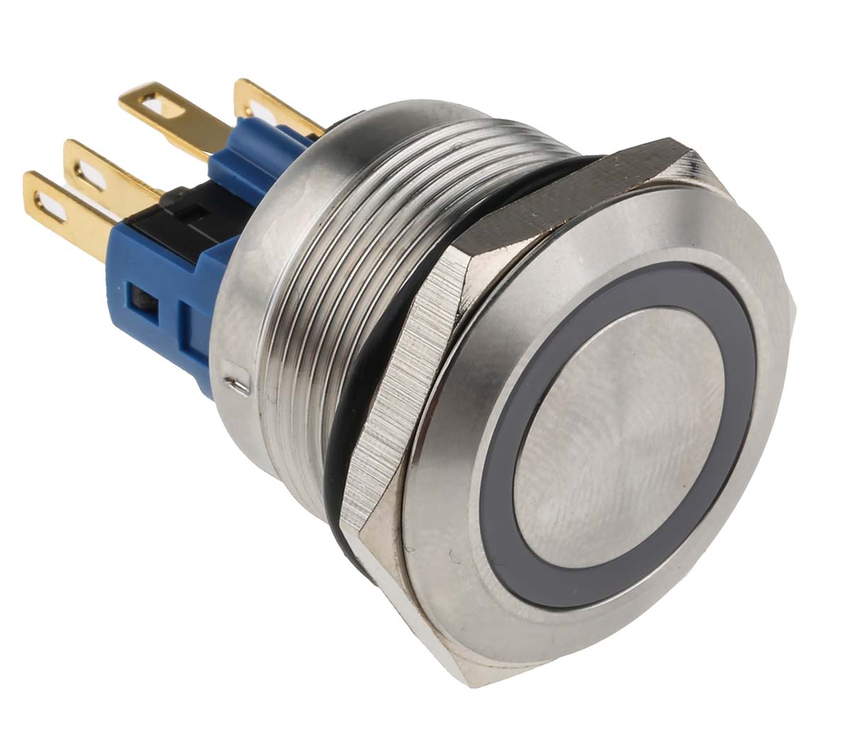 RS PRO Illuminated Push Button Switch, Momentary, Panel Mount, 22mm Cutout, SPDT, Blue LED, 250V ac, IP65, IP67