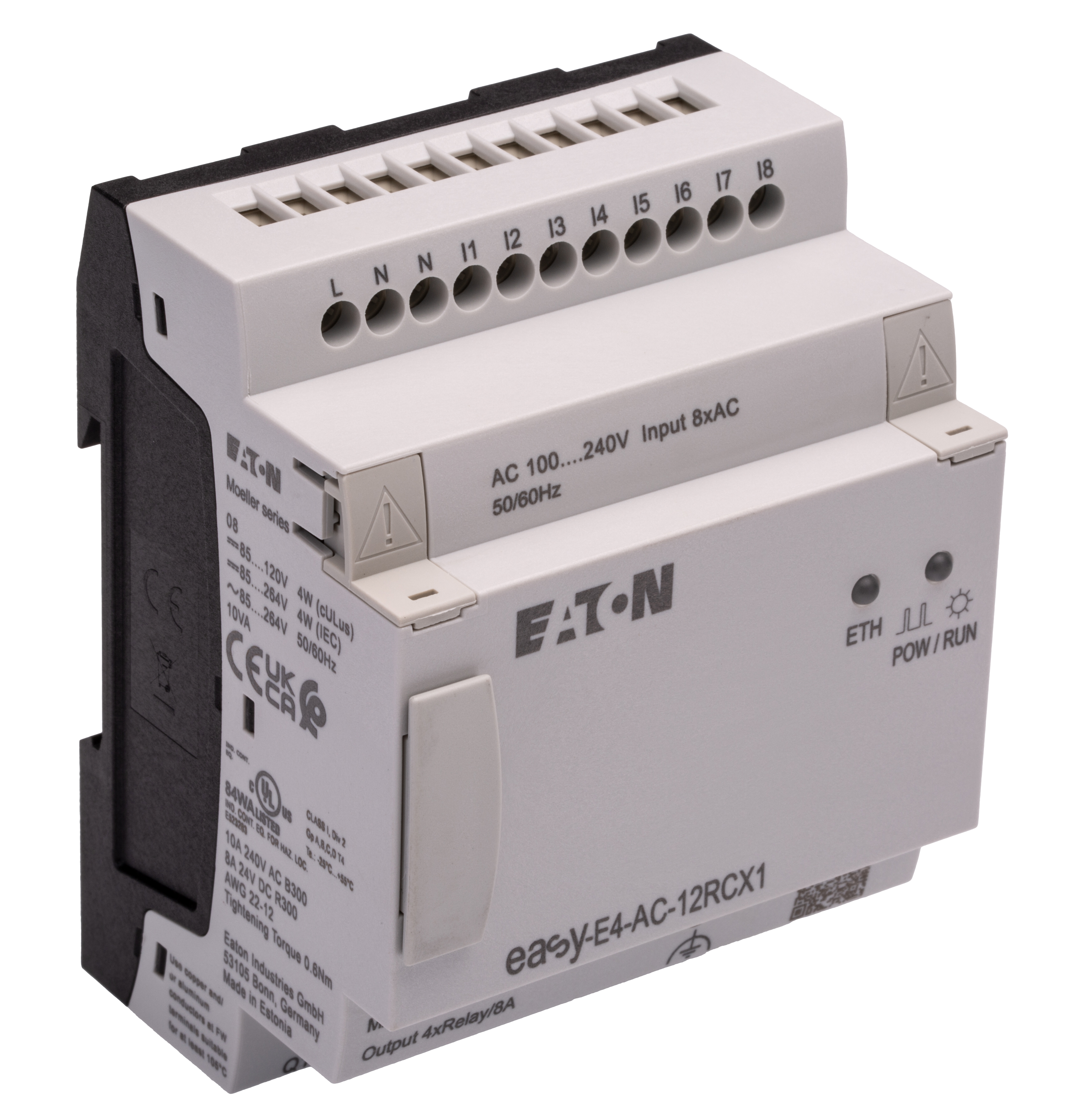 Eaton EasyE4 Series Control Relay, 100 → 240 V ac/dc Supply, Digital, Relay Output, 8-Input, Digital Input