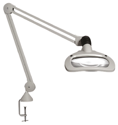 Luxo Wave LED LED Magnifying Lamp with Table Clamp Mount, 3.5dioptre, 175 x 108mm Lens