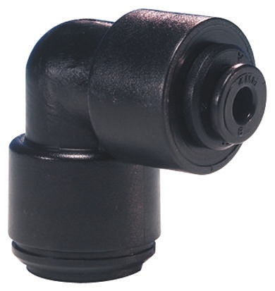 John Guest PM Series Elbow Tube-toTube Adaptor, Push In 6 mm to Push In 4 mm, Tube-to-Tube Connection Style
