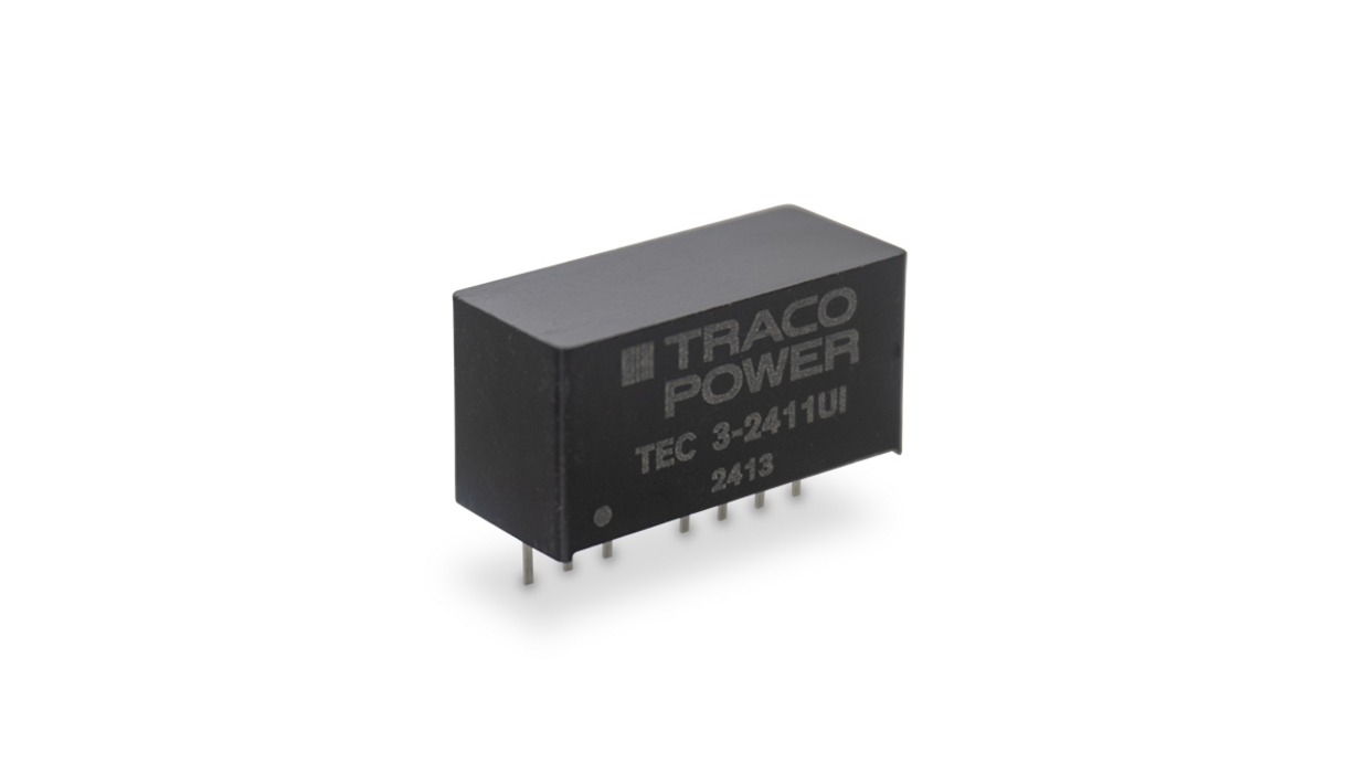 TRACOPOWER TEC 3UI DC-DC Converter, 5V dc/ 600mA Output, 9 → 75 V dc Input, 3W, PCB Mount, +80°C Max Temp -40°C
