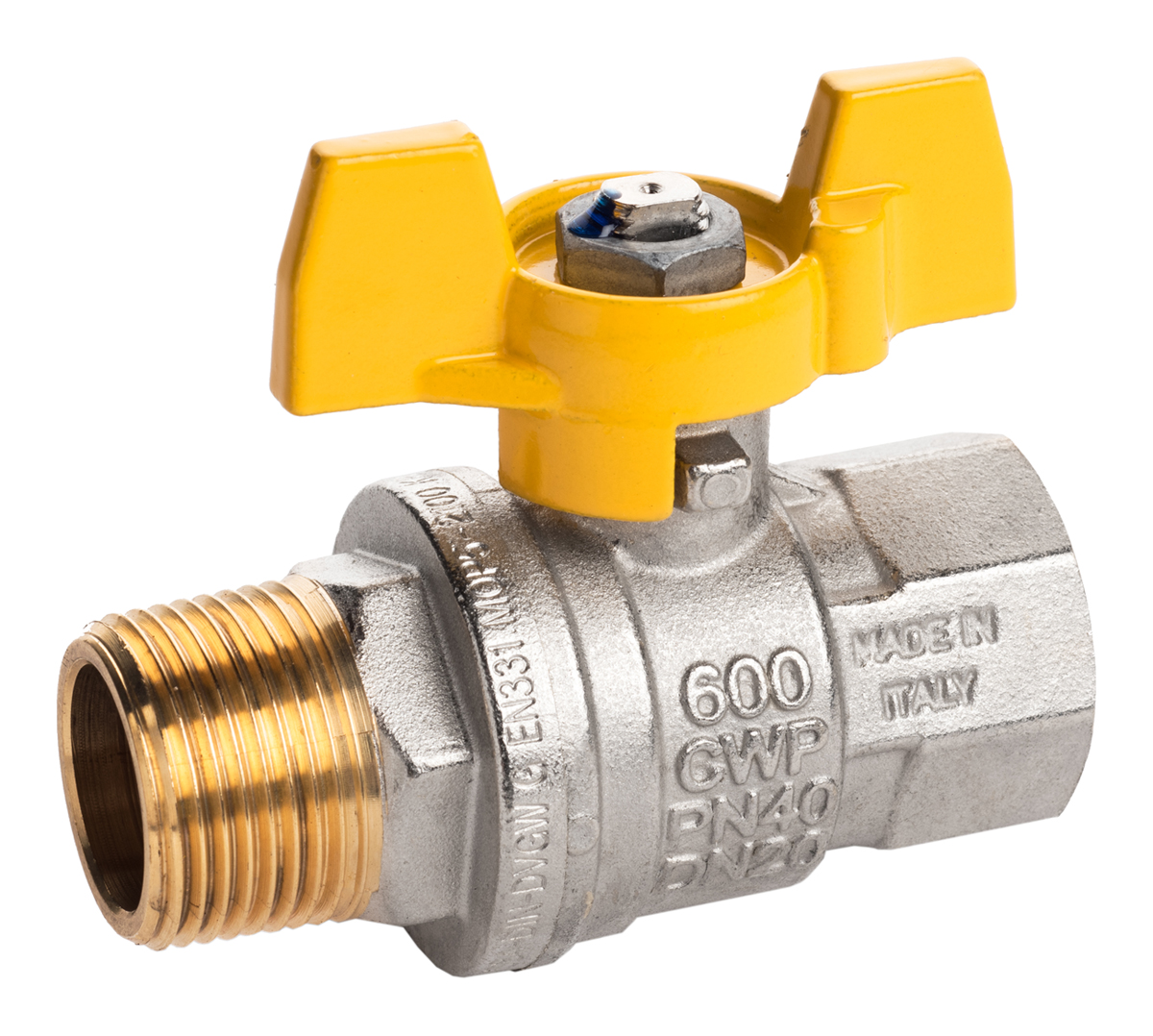 RS PRO Brass Full Bore, 2 Way, Ball Valve, Threaded, BSPP 3/4in, 40 → 30bar Operating Pressure