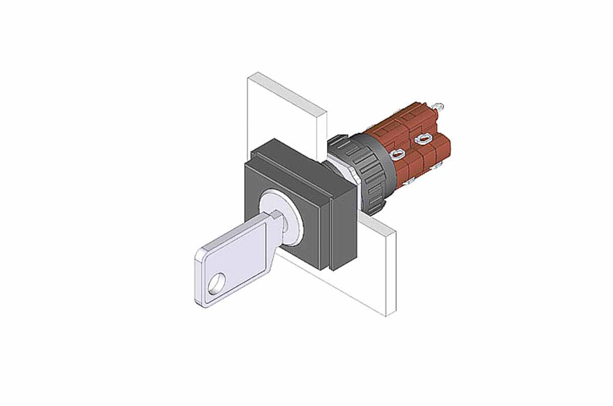 EAO IP65 Key Switch, 2NC+2NO, 5 A 2-Way