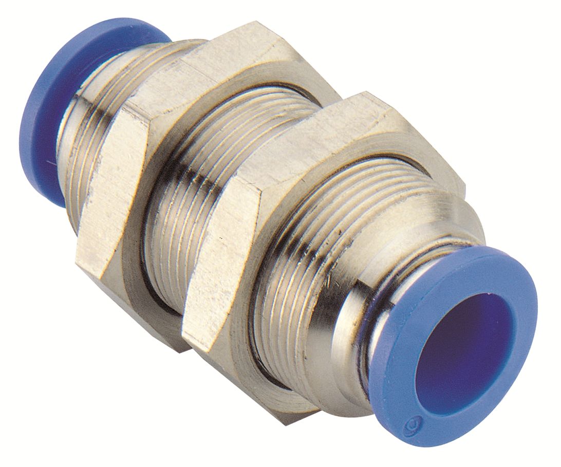 RS PRO PMM Series Bulkhead Tube-to-Tube Adaptor, Tube-to-Tube Connection Style