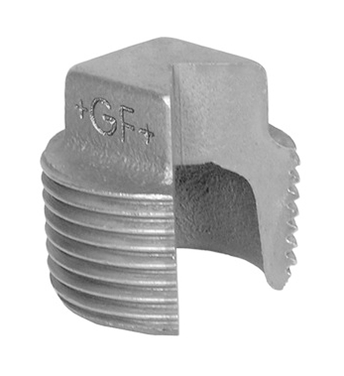 Georg Fischer Galvanised Malleable Iron Fitting Plain Plug, Male BSPT 3/8in