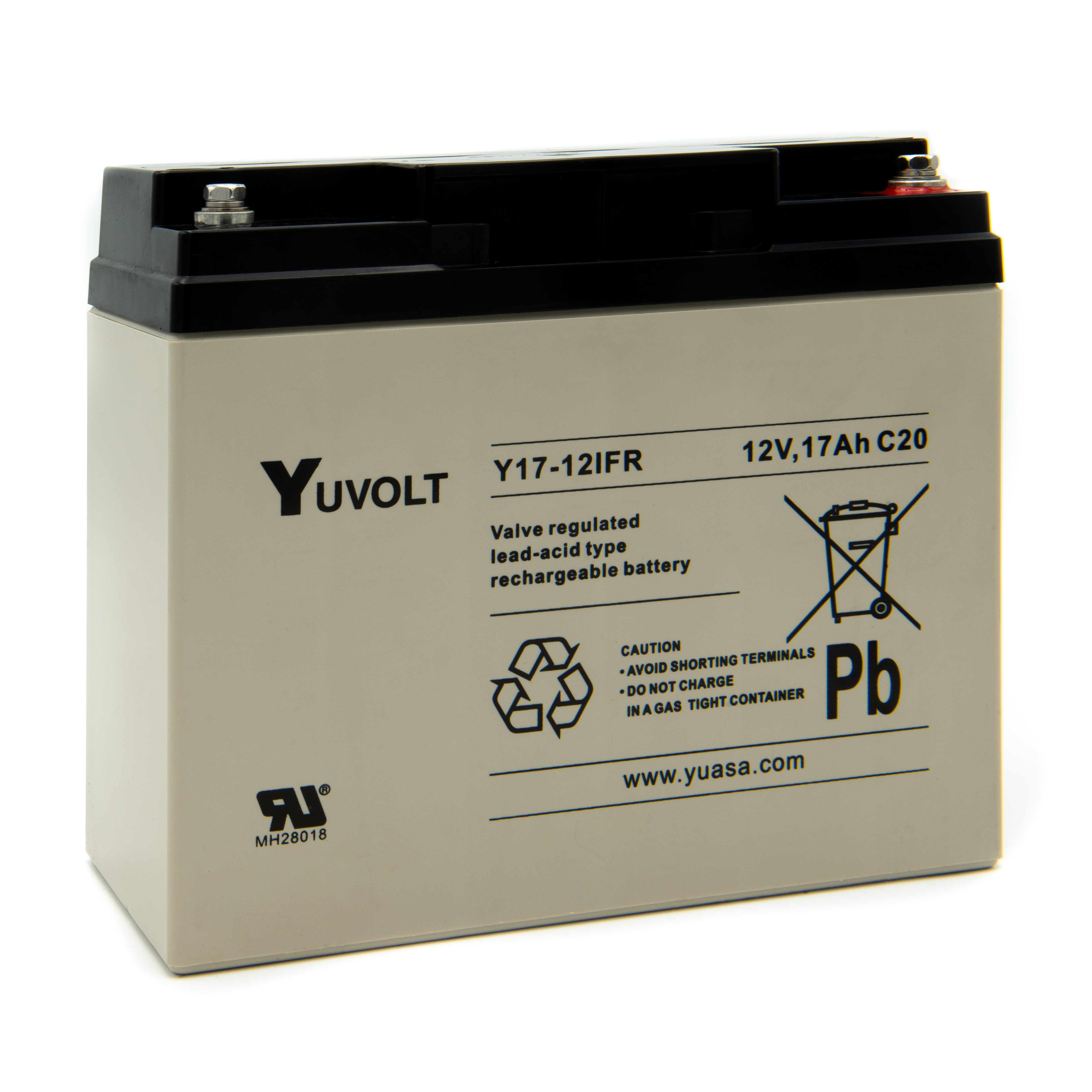 Yuasa 12V Insert M5 Sealed Lead Acid Battery, 17Ah