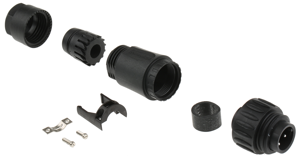 Amphenol Industrial Circular Connector, 3 Contacts, Cable, Standard Connector, Plug, Male, IP67, Ecomate M Series