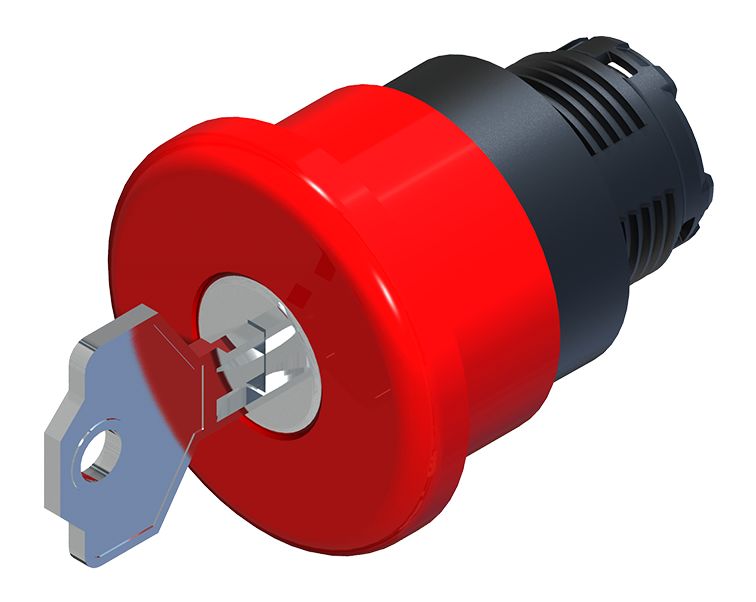 RS PRO Turn Key to Release Emergency Stop Push Button, Panel Mount, 22.5mm Cutout, IP65