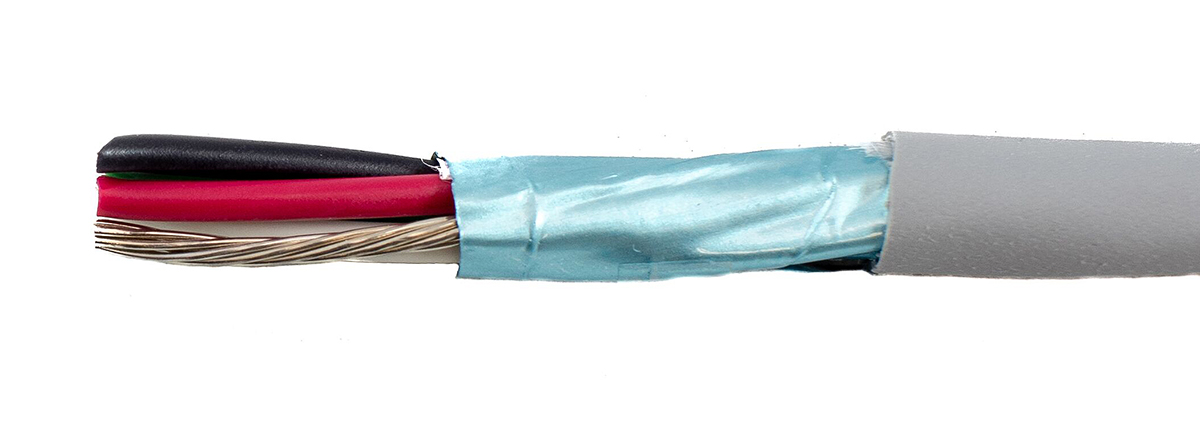 Alpha Wire Ecogen Ecocable Mini Control Cable, 4 Cores, 0.24 mm² 24 AWG, Screened, 30 m, Grey Modified Polyphenylene