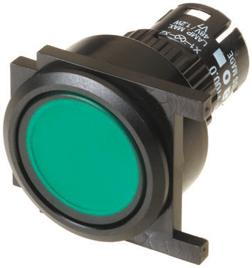 EAO Green Latching Push Button Head, IP65
