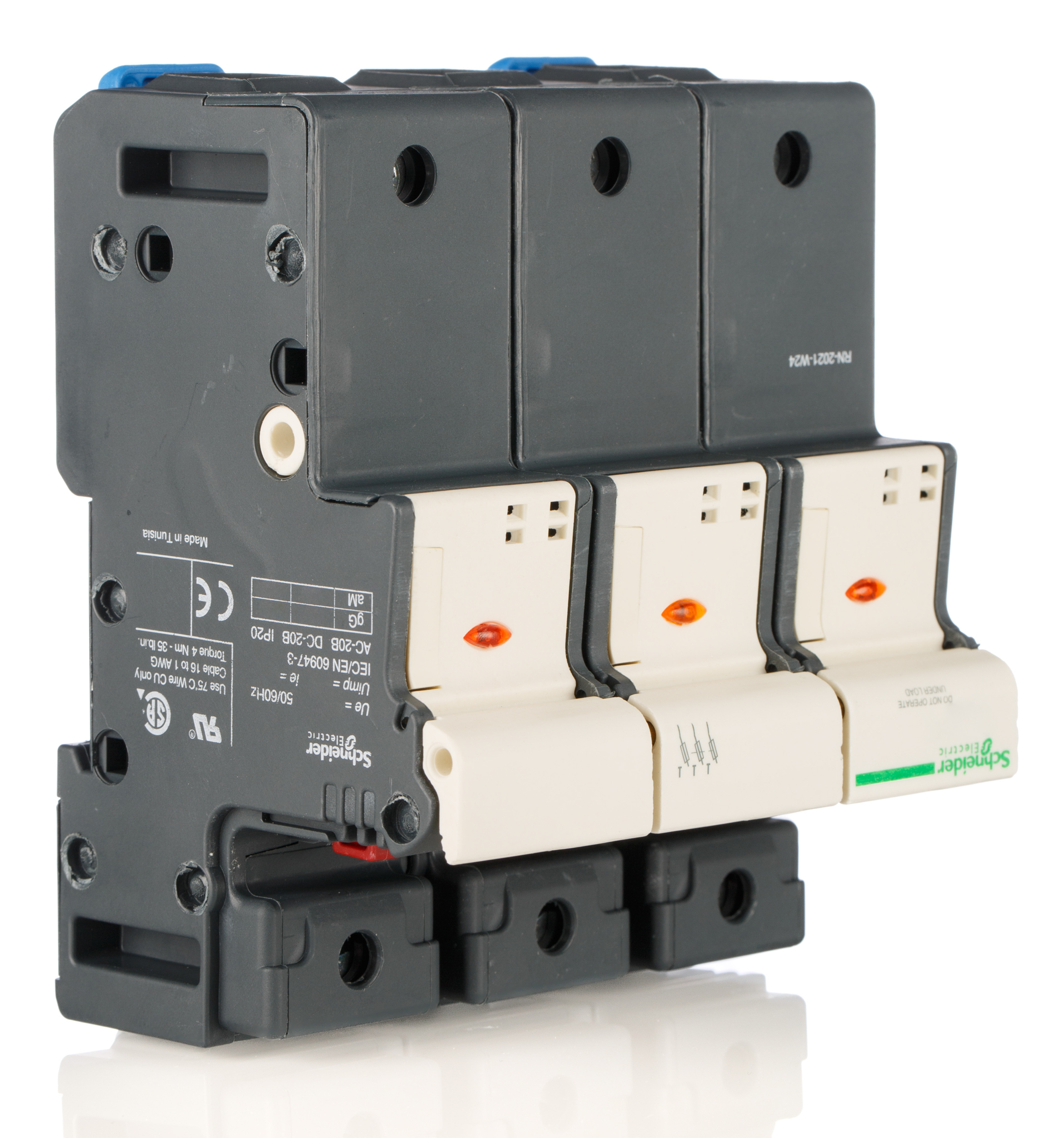 Schneider Electric 50A Rail Mount Fuse Holder for 14 x 51mm Fuse, 3P, 690V ac