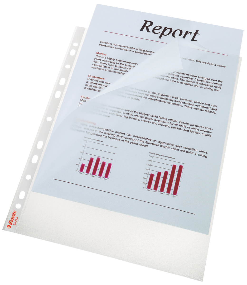 Esselte Transparent A4 Punched Pocket