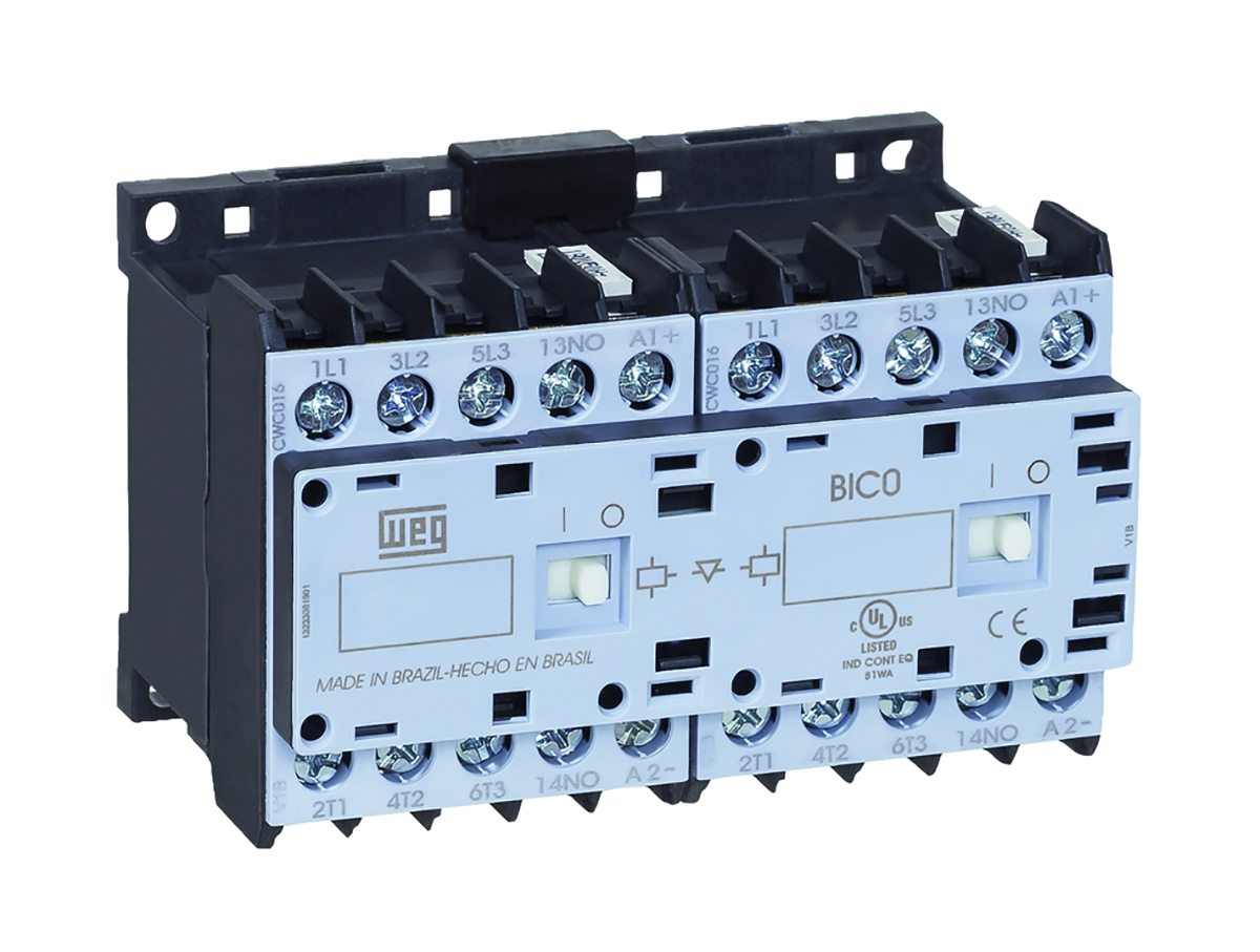 WEG CWCI0 Reversing Contactor, 230 V ac Coil, 3-Pole, 7 A, 3 kW, 3NO, 690 V ac