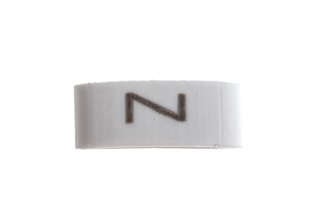 HellermannTyton HODS85 Slide On Cable Markers, Black on White, Pre-printed "Z", 1.8 → 6.3mm Cable, 531-07886