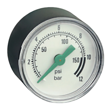 EMERSON ? ASCO Analogue Pressure Gauge 10bar Back Entry 40mm Outside Diameter, UKAS
